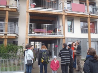 Visite du Village Vertical de Villeurbanne lors des rencontres internationales des  coopératives d’habitants, le 28 novembre 2015